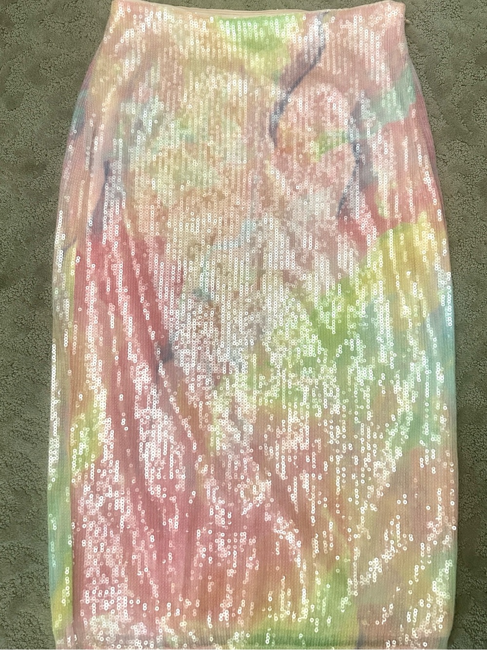 Hutch (Anthropologie) Iridescent Pastel Sequin Pencil Skirt - Pink Multicolor